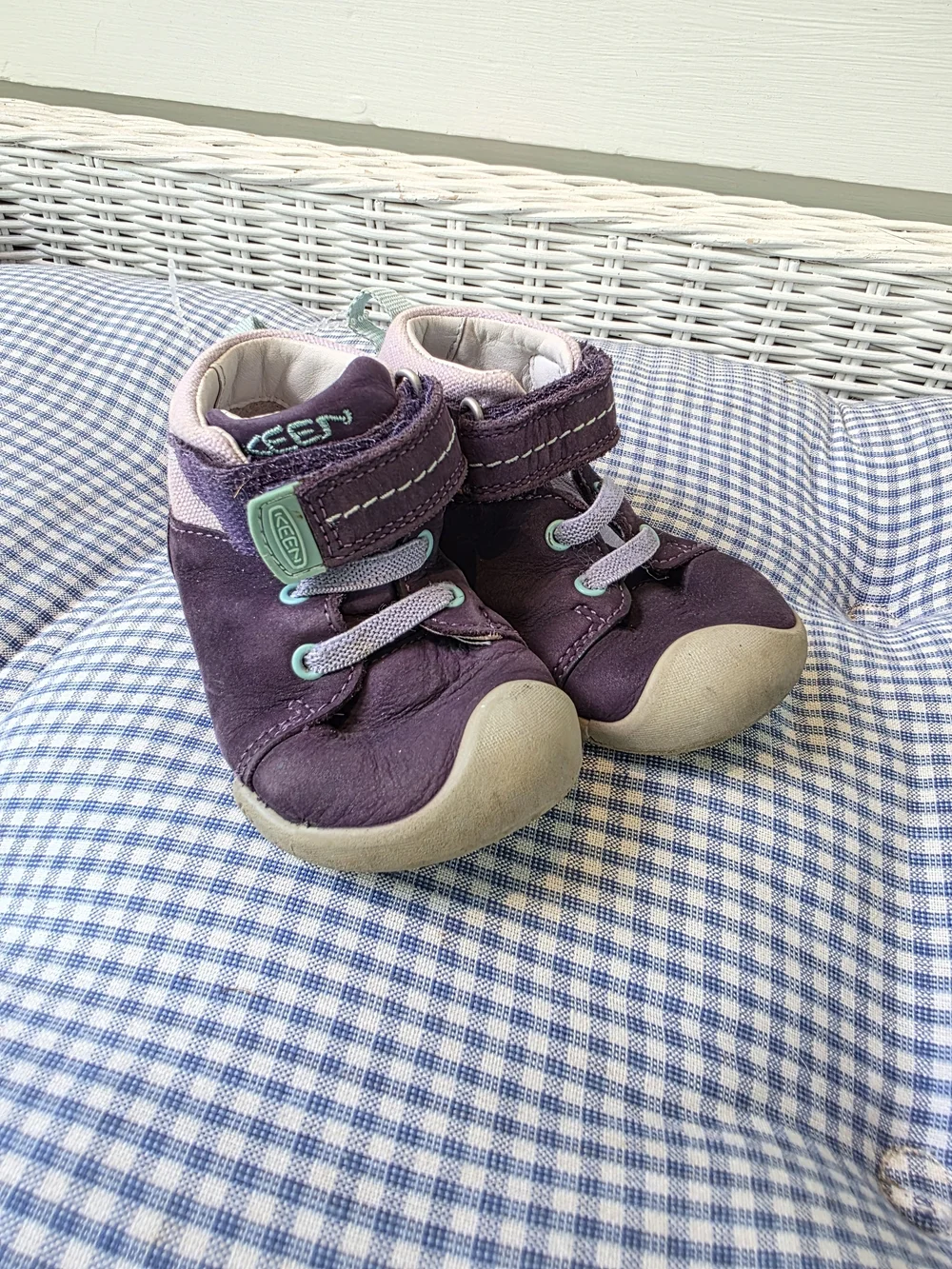 KEEN Purple and Mint Toddler Walker Shoes